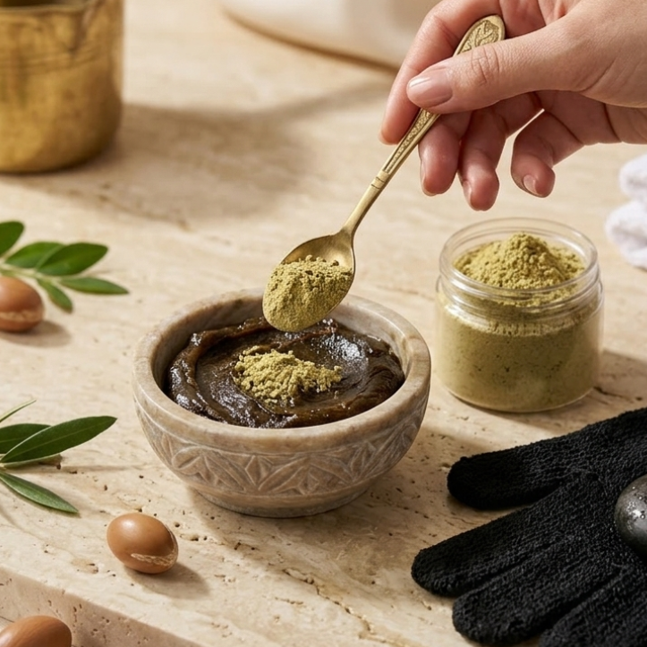Pack Hammam Rituel d'Or Vert — Éclat & Pureté