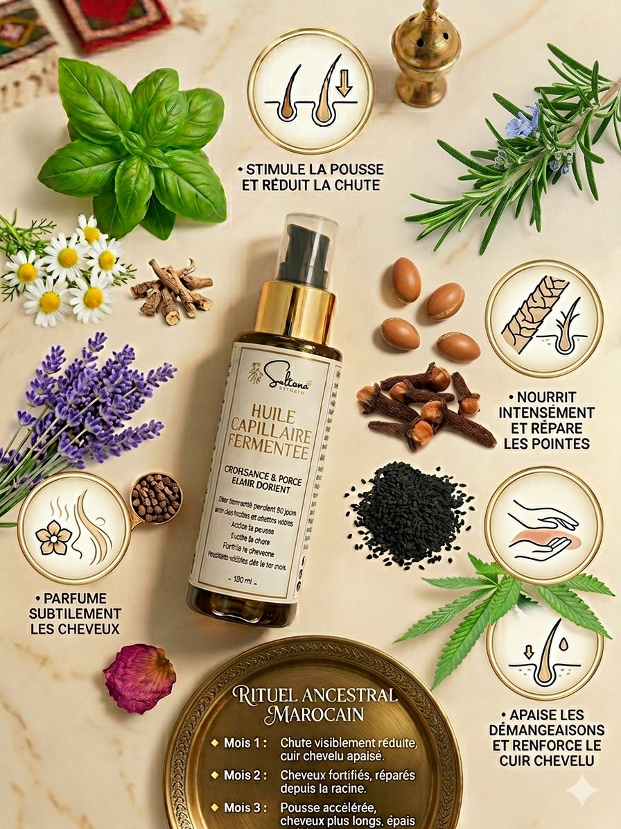 Huile Capillaire Fermentée – Croissance et Force (120ml)